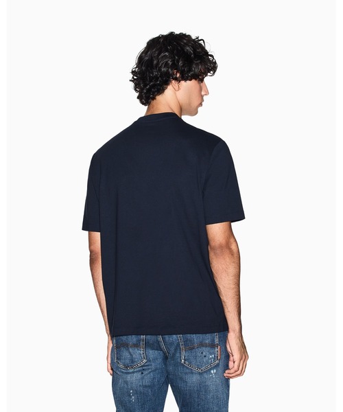ARMANI EXCHANGE(アルマーニエクスチェンジ)の「【A|X アルマーニ エクスチェンジ】オールオーバーロゴポケット 半袖クルーネックTシャツ/REGULAR+(Tシャツ/カットソー・メンズ・ダークネイビー/マスタード・LARGE/MEDIUM/SMALL/X-LARGE/X-SMALL/XX-LARGE)」の3枚目の写真