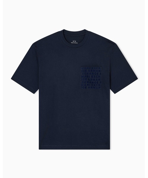 ARMANI EXCHANGE(アルマーニエクスチェンジ)の「【A|X アルマーニ エクスチェンジ】オールオーバーロゴポケット 半袖クルーネックTシャツ/REGULAR+(Tシャツ/カットソー・メンズ・ダークネイビー/マスタード・LARGE/MEDIUM/SMALL/X-LARGE/X-SMALL/XX-LARGE)」の5枚目の写真