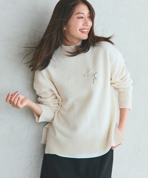 セール】【冬ニット人気NO．1！／カシミヤ混】ミドルゲージハイネック