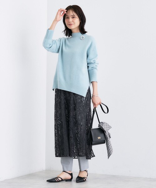 セール】【冬ニット人気NO．1！／カシミヤ混】ミドルゲージハイネック