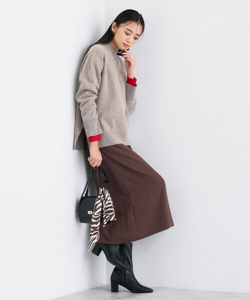 冬ニット人気NO．1！／カシミヤ混】ミドルゲージハイネックニット