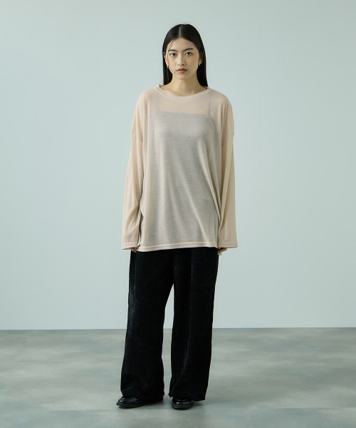 VICKY(ビッキー)の「セミシアーオーバーサイズカットソー≪手洗い可能≫(Tシャツ/カットソー・レディース・ブルー/アイボリー/ブラック・M)」の19枚目の写真