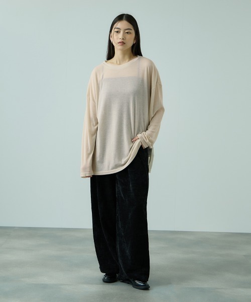 VICKY(ビッキー)の「セミシアーオーバーサイズカットソー≪手洗い可能≫(Tシャツ/カットソー・レディース・ブルー/アイボリー/ブラック・M)」の20枚目の写真