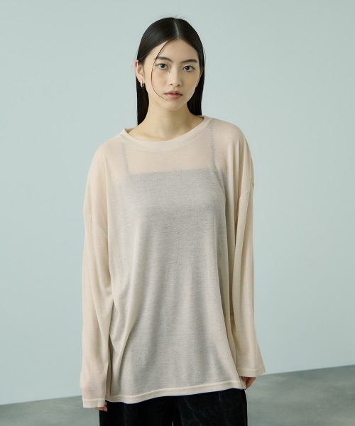 VICKY(ビッキー)の「セミシアーオーバーサイズカットソー≪手洗い可能≫(Tシャツ/カットソー・レディース・ブルー/アイボリー/ブラック・M)」の18枚目の写真