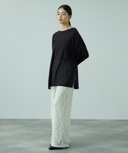 VICKY(ビッキー)の「セミシアーオーバーサイズカットソー≪手洗い可能≫(Tシャツ/カットソー・レディース・ブルー/アイボリー/ブラック・M)」の6枚目の写真