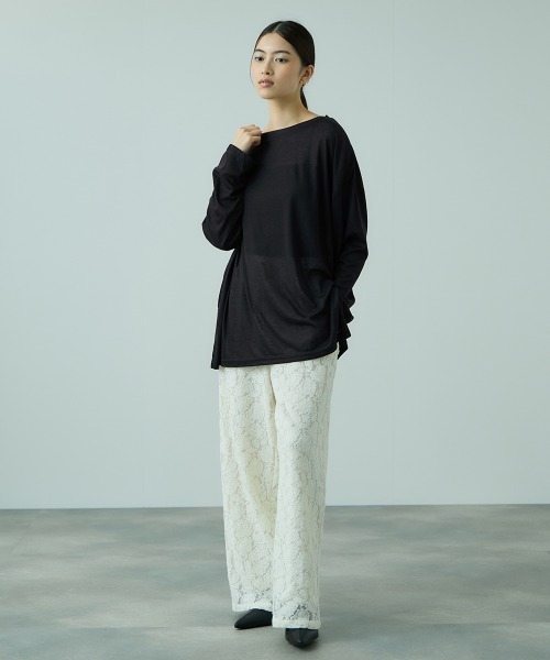 VICKY(ビッキー)の「セミシアーオーバーサイズカットソー≪手洗い可能≫(Tシャツ/カットソー・レディース・ブルー/アイボリー/ブラック・M)」の7枚目の写真