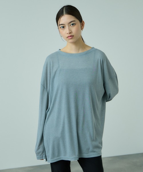 VICKY(ビッキー)の「セミシアーオーバーサイズカットソー≪手洗い可能≫(Tシャツ/カットソー・レディース・ブルー/アイボリー/ブラック・M)」の14枚目の写真