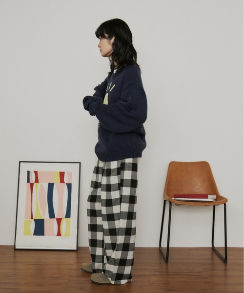 MERLOT（メルロー）の「ローゲージオーバーサイズモチーフニット（ニット/セーター・レディース・ブラウン/ベージュ/ネイビー・FREE）」の17枚目の写真