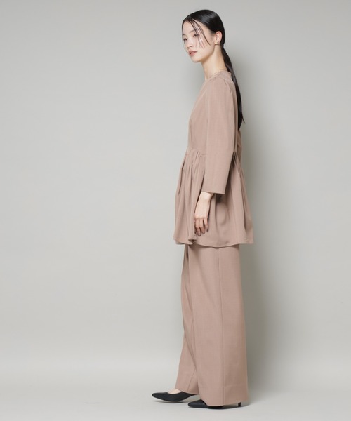 troisiemeCHACO(トロワズィエムチャコ)の「troisieme chaco/TWILL パンツ(セットアップ可)(スラックス・レディース・ブラック/ベージュ・38)」の7枚目の写真