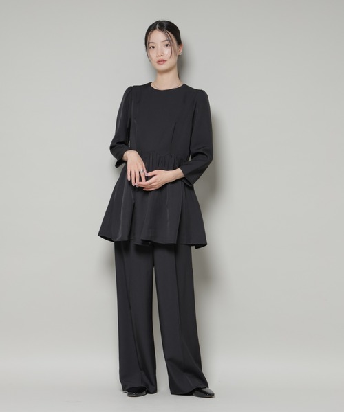 troisiemeCHACO(トロワズィエムチャコ)の「troisieme chaco/TWILL パンツ(セットアップ可)(スラックス・レディース・ブラック/ベージュ・38)」の12枚目の写真
