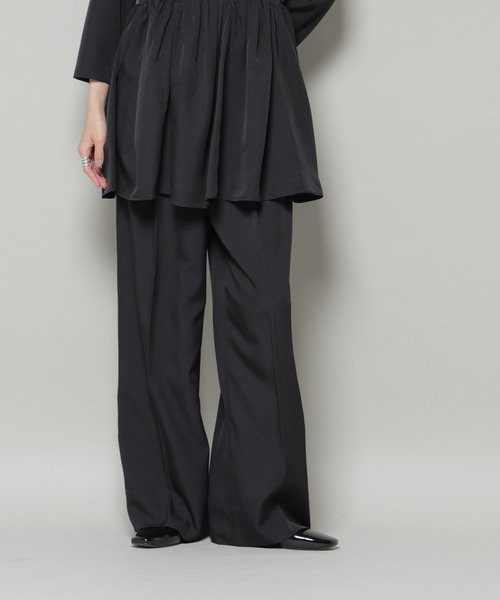 troisiemeCHACO(トロワズィエムチャコ)の「troisieme chaco/TWILL パンツ(セットアップ可)(スラックス・レディース・ブラック/ベージュ・38)」の10枚目の写真