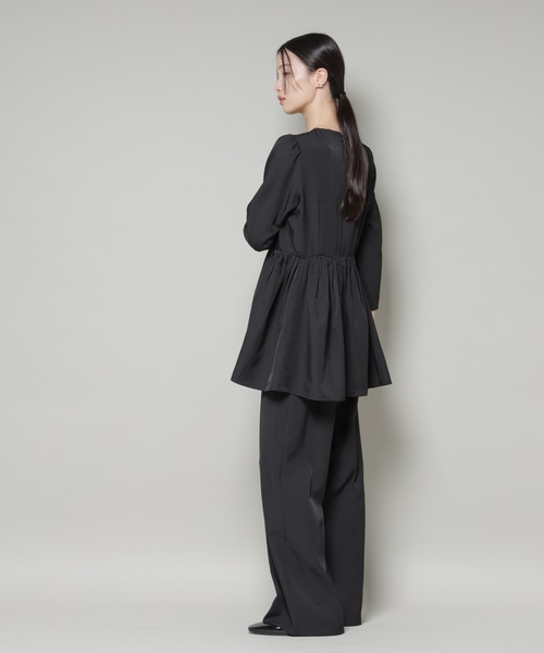 troisiemeCHACO(トロワズィエムチャコ)の「troisieme chaco/TWILL パンツ(セットアップ可)(スラックス・レディース・ブラック/ベージュ・38)」の13枚目の写真