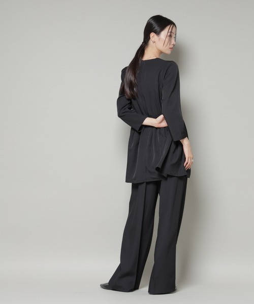 troisiemeCHACO(トロワズィエムチャコ)の「troisieme chaco/TWILL パンツ(セットアップ可)(スラックス・レディース・ブラック/ベージュ・38)」の14枚目の写真
