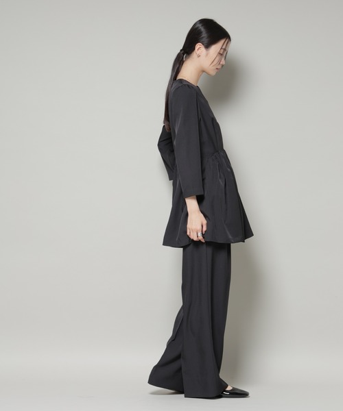 troisiemeCHACO(トロワズィエムチャコ)の「troisieme chaco/TWILL パンツ(セットアップ可)(スラックス・レディース・ブラック/ベージュ・38)」の15枚目の写真