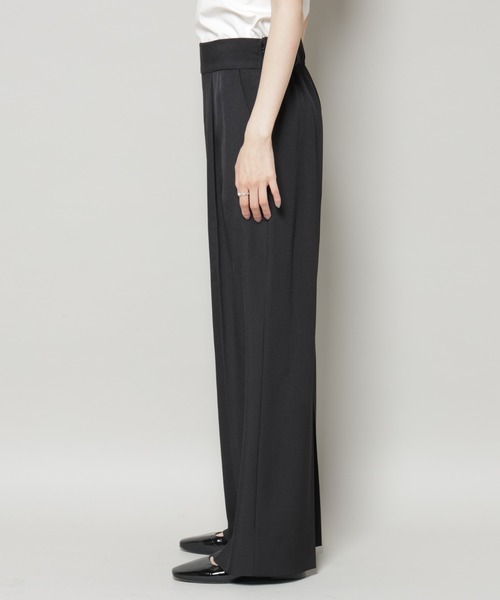 troisiemeCHACO(トロワズィエムチャコ)の「troisieme chaco/TWILL パンツ(セットアップ可)(スラックス・レディース・ブラック/ベージュ・38)」の18枚目の写真