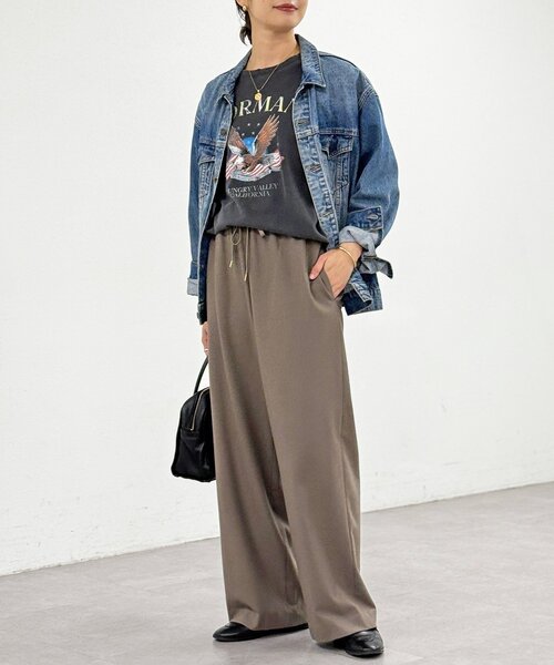 RIVE DROITE（リヴドロワ）の「【真冬まで暖か】両面起毛イージーストレートパンツ（その他パンツ・レディース・グレー/オフホワイト/モカ・38/36）」の11枚目の写真