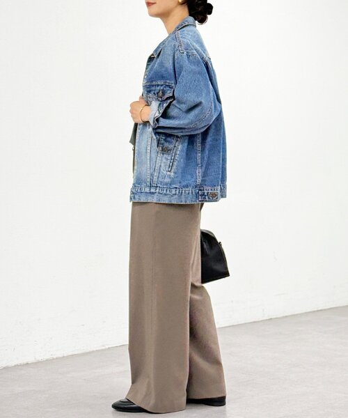 RIVE DROITE（リヴドロワ）の「【真冬まで暖か】両面起毛イージーストレートパンツ（その他パンツ・レディース・グレー/オフホワイト/モカ・38/36）」の10枚目の写真