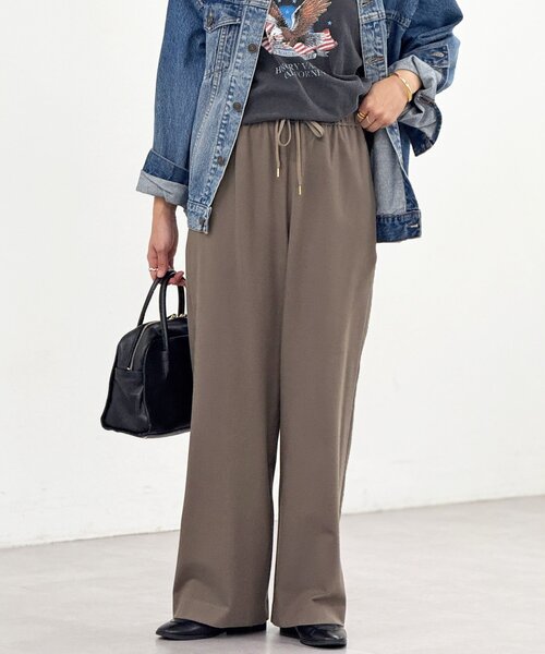 RIVE DROITE（リヴドロワ）の「【真冬まで暖か】両面起毛イージーストレートパンツ（その他パンツ・レディース・グレー/オフホワイト/モカ・38/36）」の7枚目の写真