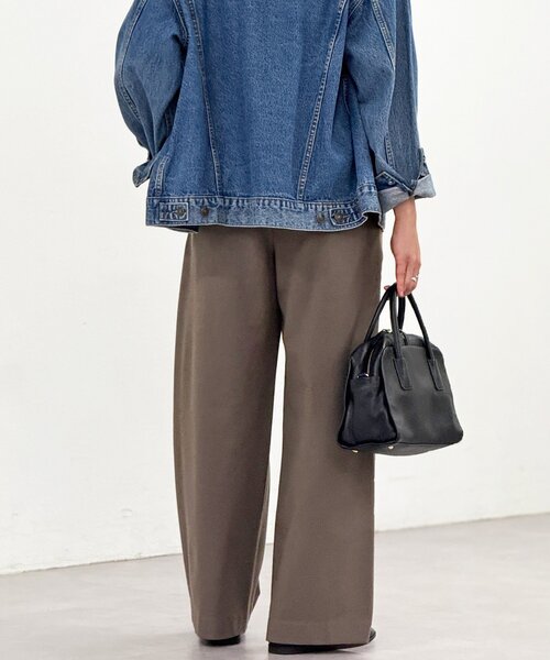 RIVE DROITE（リヴドロワ）の「【真冬まで暖か】両面起毛イージーストレートパンツ（その他パンツ・レディース・グレー/オフホワイト/モカ・38/36）」の5枚目の写真