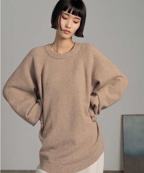 LOWRYS FARM（ローリーズファーム）の「シャツテイルニットプルオーバー  601945（ニット/セーター・レディース・ブラック/ベージュ/ブルー・FREE）」の21枚目の写真