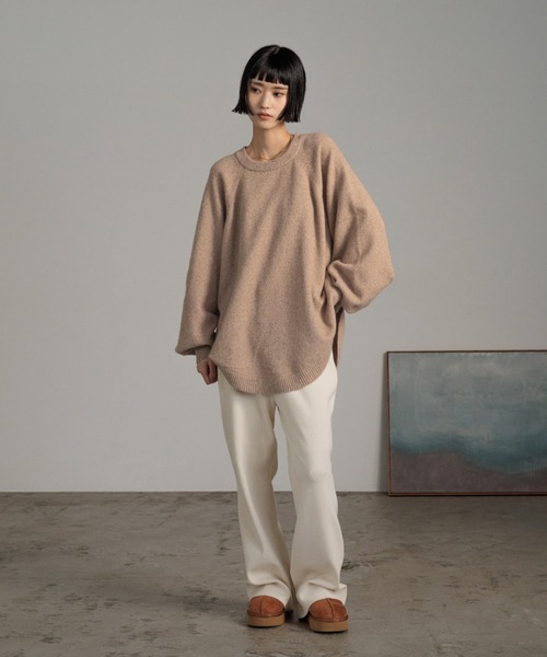 LOWRYS FARM（ローリーズファーム）の「シャツテイルニットプルオーバー  601945（ニット/セーター・レディース・ブラック/ベージュ/ブルー・FREE）」の15枚目の写真