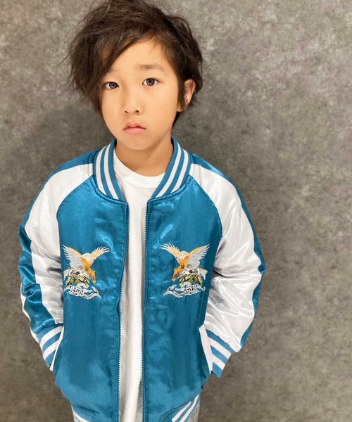 SHISKY(シスキー)の「スカジャン キッズ(スタジャン・キッズ・ブラック/ブラック系その他2/カーキ/ブラック系その他/ブラック系その他3/ブルー/ベージュ/ブルー系その他/レッド/レッド系その他・140/150/160/110/120/130)」の18枚目の写真