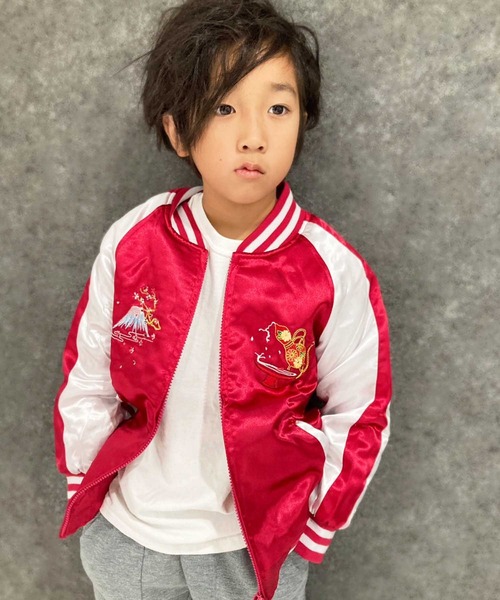 SHISKY(シスキー)の「スカジャン キッズ(スタジャン・キッズ・ブラック/ブラック系その他2/カーキ/ブラック系その他/ブラック系その他3/ブルー/ベージュ/ブルー系その他/レッド/レッド系その他・140/150/160/110/120/130)」の20枚目の写真