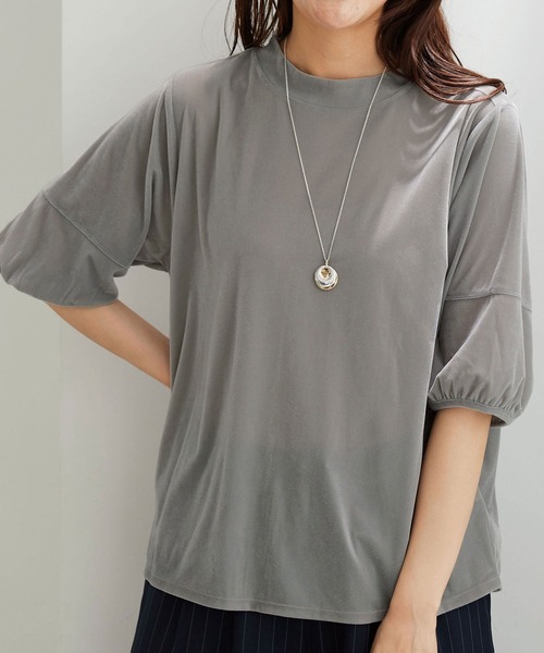 BELLUNA PLUS(ベルーナ)の「ベロア素材ふんわり袖プルオーバー(Tシャツ/カットソー・レディース・ブラック/ワイン/グレー・MEDIUM/X-LARGE/LARGE)」の8枚目の写真