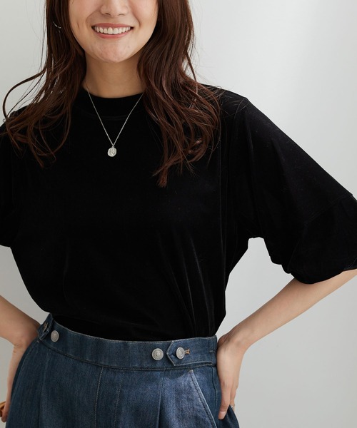 BELLUNA PLUS(ベルーナ)の「ベロア素材ふんわり袖プルオーバー(Tシャツ/カットソー・レディース・ブラック/ワイン/グレー・MEDIUM/X-LARGE/LARGE)」の14枚目の写真