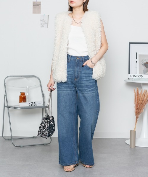 RCD(アールシーディー)の「ヴィンテージ加工デニムパンツ(その他パンツ・レディース・ワンウォッシュ/ネイビー/ブルー・LL/3L/4L/M/L)」の16枚目の写真
