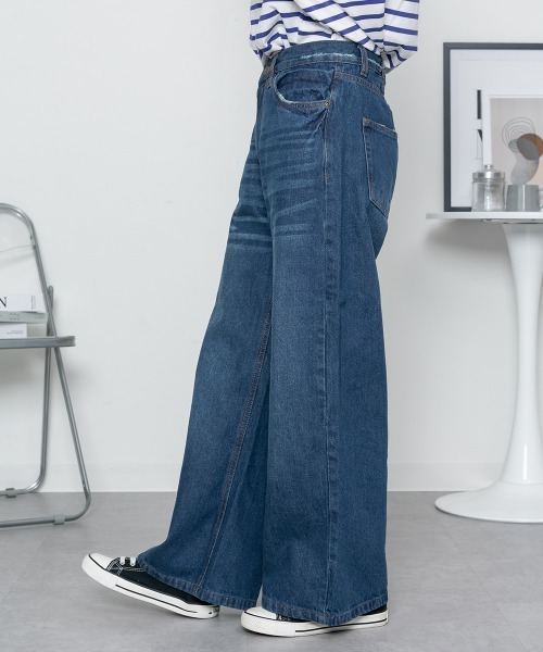 RCD(アールシーディー)の「ヴィンテージ加工デニムパンツ(その他パンツ・レディース・ワンウォッシュ/ネイビー/ブルー・LL/3L/4L/M/L)」の5枚目の写真