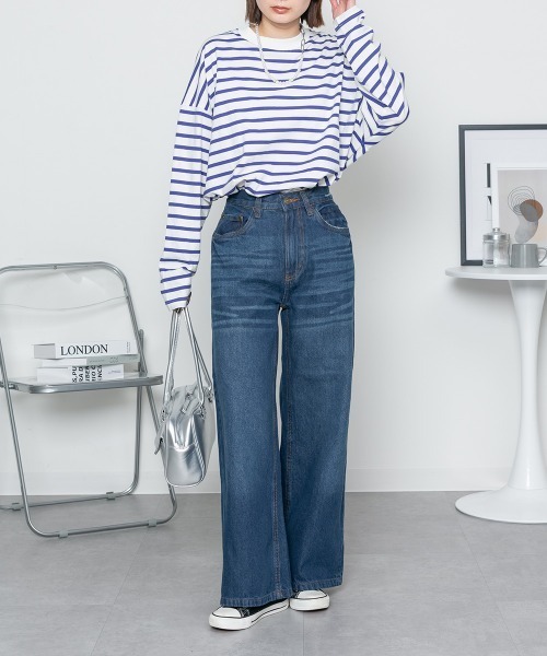 RCD(アールシーディー)の「ヴィンテージ加工デニムパンツ(その他パンツ・レディース・ワンウォッシュ/ネイビー/ブルー・LL/3L/4L/M/L)」の13枚目の写真