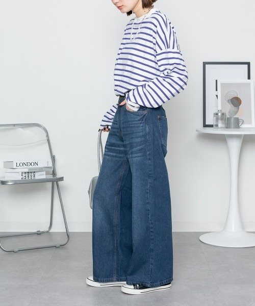RCD(アールシーディー)の「ヴィンテージ加工デニムパンツ(その他パンツ・レディース・ワンウォッシュ/ネイビー/ブルー・LL/3L/4L/M/L)」の14枚目の写真