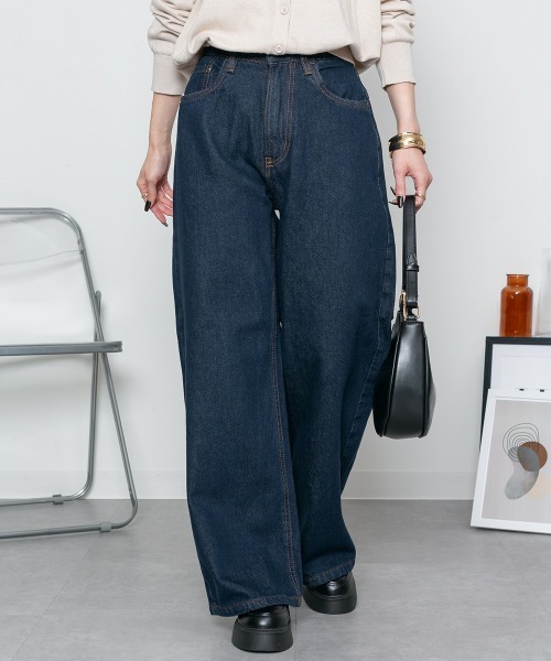 RCD(アールシーディー)の「ヴィンテージ加工デニムパンツ(その他パンツ・レディース・ワンウォッシュ/ネイビー/ブルー・LL/3L/4L/M/L)」の10枚目の写真