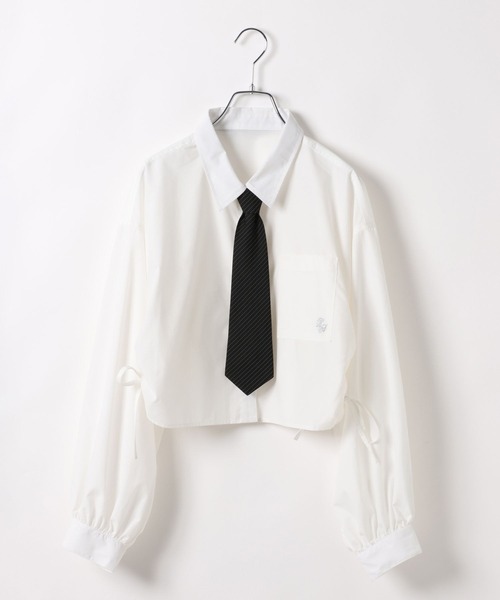 repipi armario（レピピ アルマリオ）の「ネクタイ付きシャーリングシャツ（シャツ/ブラウス・キッズ・サックスブルー/グレー系その他/オフホワイト・LARGE/MEDIUM）」の15枚目の写真