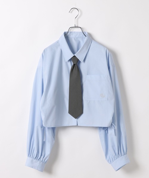 repipi armario（レピピ アルマリオ）の「ネクタイ付きシャーリングシャツ（シャツ/ブラウス・キッズ・サックスブルー/グレー系その他/オフホワイト・LARGE/MEDIUM）」の17枚目の写真