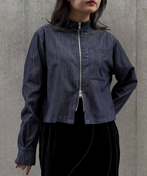 &g'aime(アンジェム)の「【&g'aime】デニムショートシャツ Denim Short Shirt(シャツ/ブラウス・レディース・ブラック/ネイビー・FREE)」の19枚目の写真