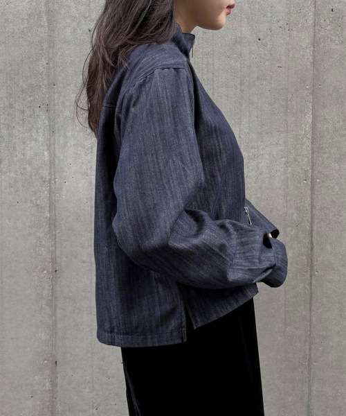 &g'aime(アンジェム)の「【&g'aime】デニムショートシャツ Denim Short Shirt(シャツ/ブラウス・レディース・ブラック/ネイビー・FREE)」の20枚目の写真