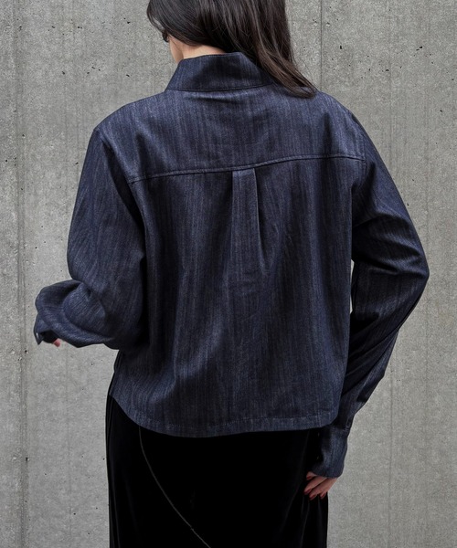 &g'aime(アンジェム)の「【&g'aime】デニムショートシャツ Denim Short Shirt(シャツ/ブラウス・レディース・ブラック/ネイビー・FREE)」の22枚目の写真