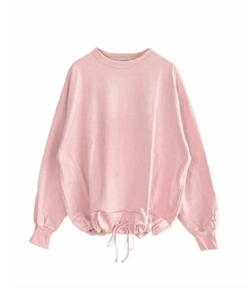 SOLAMONAT(ソラモナ)の「ペンネ天竺 モックネック裾ヒモプルオーバー(Tシャツ/カットソー・レディース・杢グレー/ヘザーチャコール/ホワイト/ブラック/カーキ/ライトピンク/グレイッシュベージュ/キナリ・FREE)」の8枚目の写真