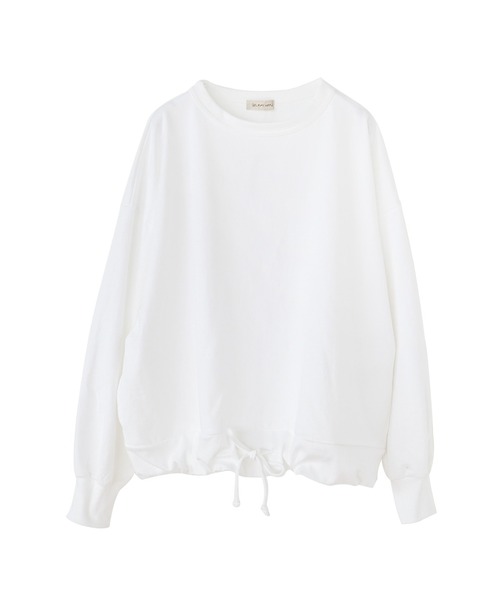 SOLAMONAT(ソラモナ)の「ペンネ天竺 モックネック裾ヒモプルオーバー(Tシャツ/カットソー・レディース・杢グレー/ヘザーチャコール/ホワイト/ブラック/カーキ/ライトピンク/グレイッシュベージュ/キナリ・FREE)」の2枚目の写真