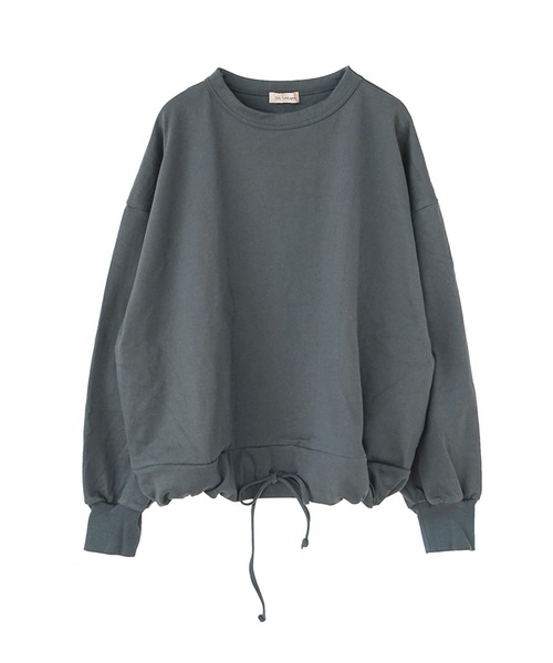 SOLAMONAT(ソラモナ)の「ペンネ天竺 モックネック裾ヒモプルオーバー(Tシャツ/カットソー・レディース・杢グレー/ヘザーチャコール/ホワイト/ブラック/カーキ/ライトピンク/グレイッシュベージュ/キナリ・FREE)」の5枚目の写真