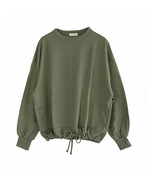 SOLAMONAT(ソラモナ)の「ペンネ天竺 モックネック裾ヒモプルオーバー(Tシャツ/カットソー・レディース・杢グレー/ヘザーチャコール/ホワイト/ブラック/カーキ/ライトピンク/グレイッシュベージュ/キナリ・FREE)」の7枚目の写真