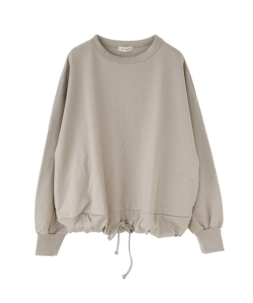 SOLAMONAT(ソラモナ)の「ペンネ天竺 モックネック裾ヒモプルオーバー(Tシャツ/カットソー・レディース・杢グレー/ヘザーチャコール/ホワイト/ブラック/カーキ/ライトピンク/グレイッシュベージュ/キナリ・FREE)」の6枚目の写真