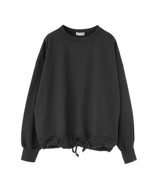 SOLAMONAT(ソラモナ)の「ペンネ天竺 モックネック裾ヒモプルオーバー(Tシャツ/カットソー・レディース・杢グレー/ヘザーチャコール/ホワイト/ブラック/カーキ/ライトピンク/グレイッシュベージュ/キナリ・FREE)」の14枚目の写真