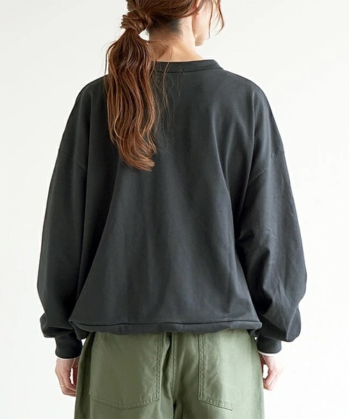 SOLAMONAT(ソラモナ)の「ペンネ天竺 モックネック裾ヒモプルオーバー(Tシャツ/カットソー・レディース・杢グレー/ヘザーチャコール/ホワイト/ブラック/カーキ/ライトピンク/グレイッシュベージュ/キナリ・FREE)」の18枚目の写真