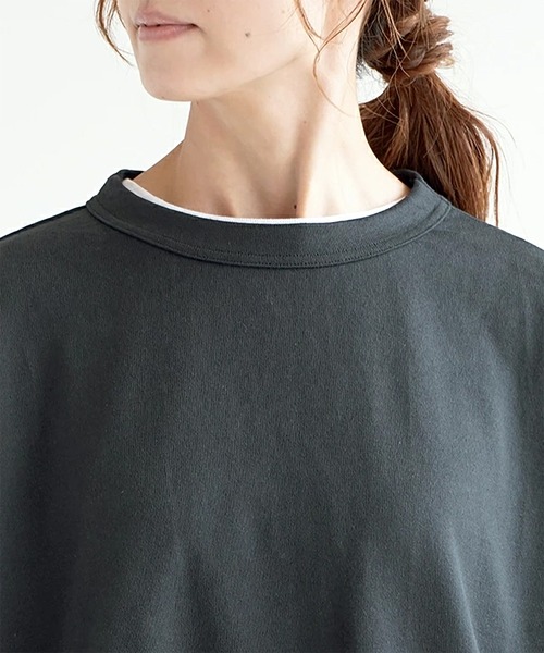 SOLAMONAT(ソラモナ)の「ペンネ天竺 モックネック裾ヒモプルオーバー(Tシャツ/カットソー・レディース・杢グレー/ヘザーチャコール/ホワイト/ブラック/カーキ/ライトピンク/グレイッシュベージュ/キナリ・FREE)」の19枚目の写真