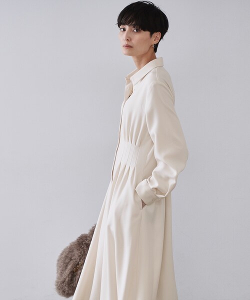 セール】ウエストタックフィット＆フレアワンピース【洗濯機OK