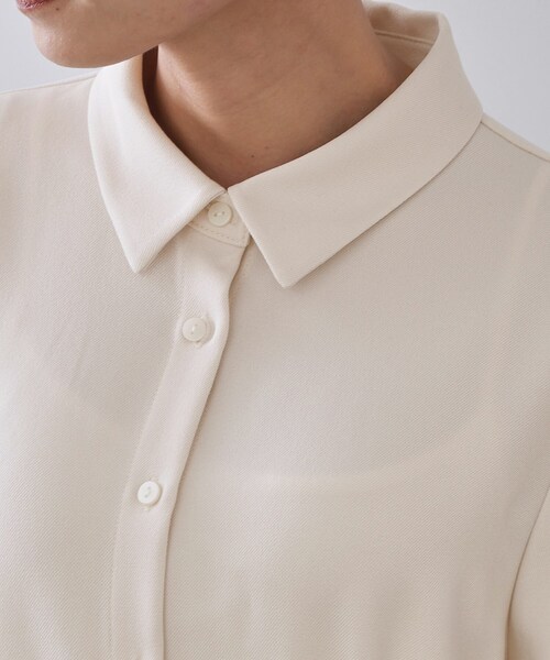 OPAQUE.CLIP（オペークドットクリップ）の「ウエストタックフィット＆フレアワンピース【洗濯機OK】（ワンピース・レディース・オフホワイト/ネイビー・38/40/42）」の14枚目の写真