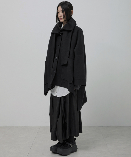FLAREUP(フレアアップ)の「Wool Muffler Coat (FL-051_Black)(チェスターコート・レディース・ブラック・OS)」の3枚目の写真
